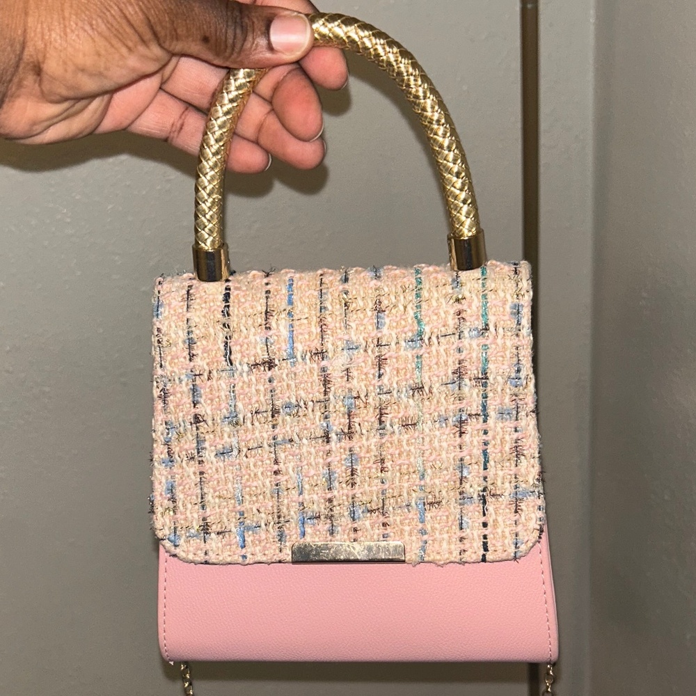 Pink Mini Plaid Purse
